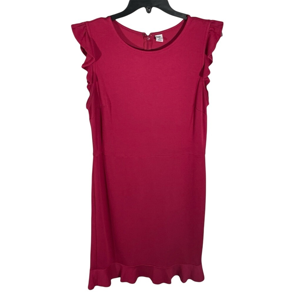 Old Navy Women's Ruffle Sleeve Dress Fuchsia Pink Casual Knee Length Size M